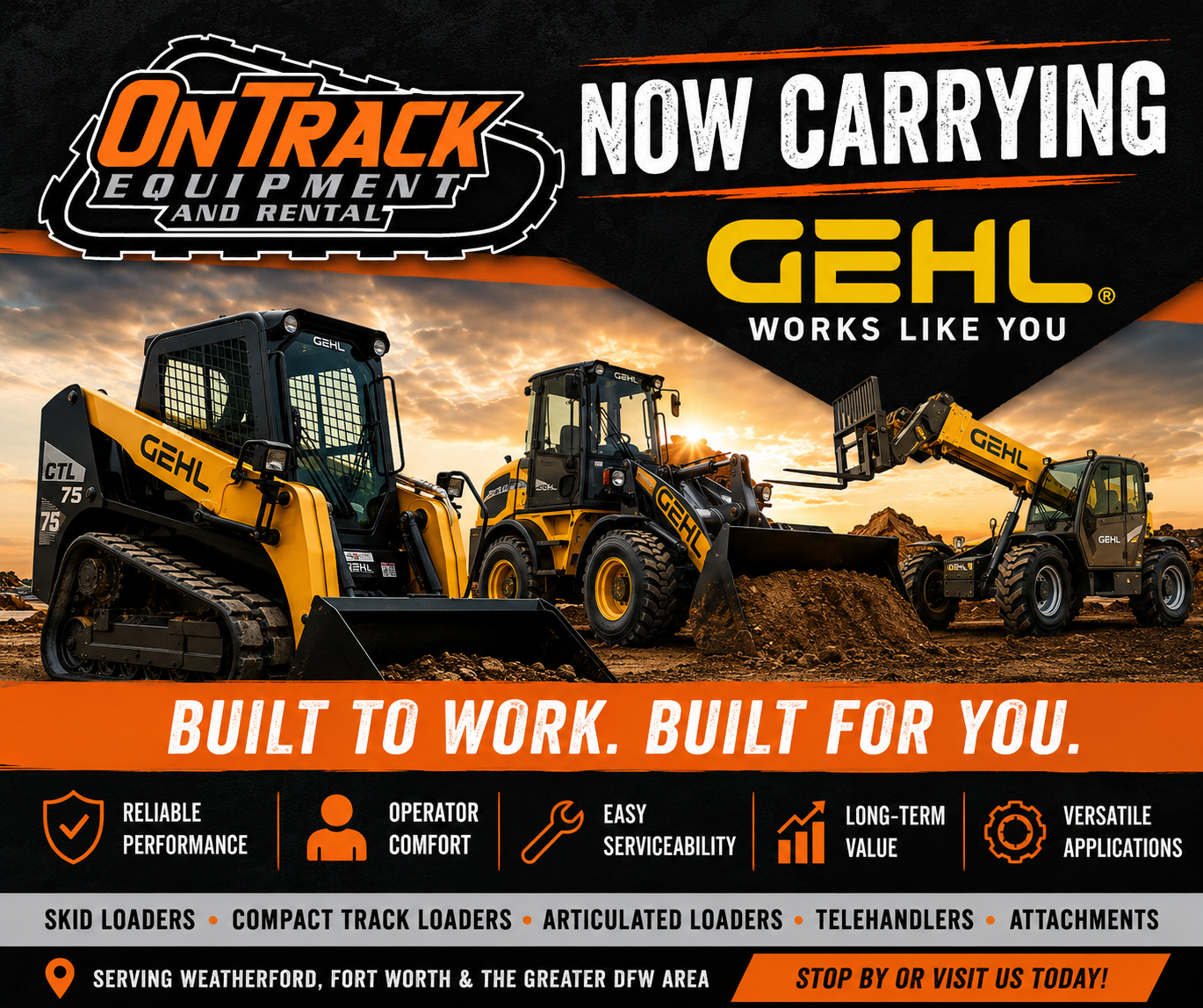 Read more about the article Now Carrying GEHL Equipment in Weatherford, TX | On Track Equipment & Rentals